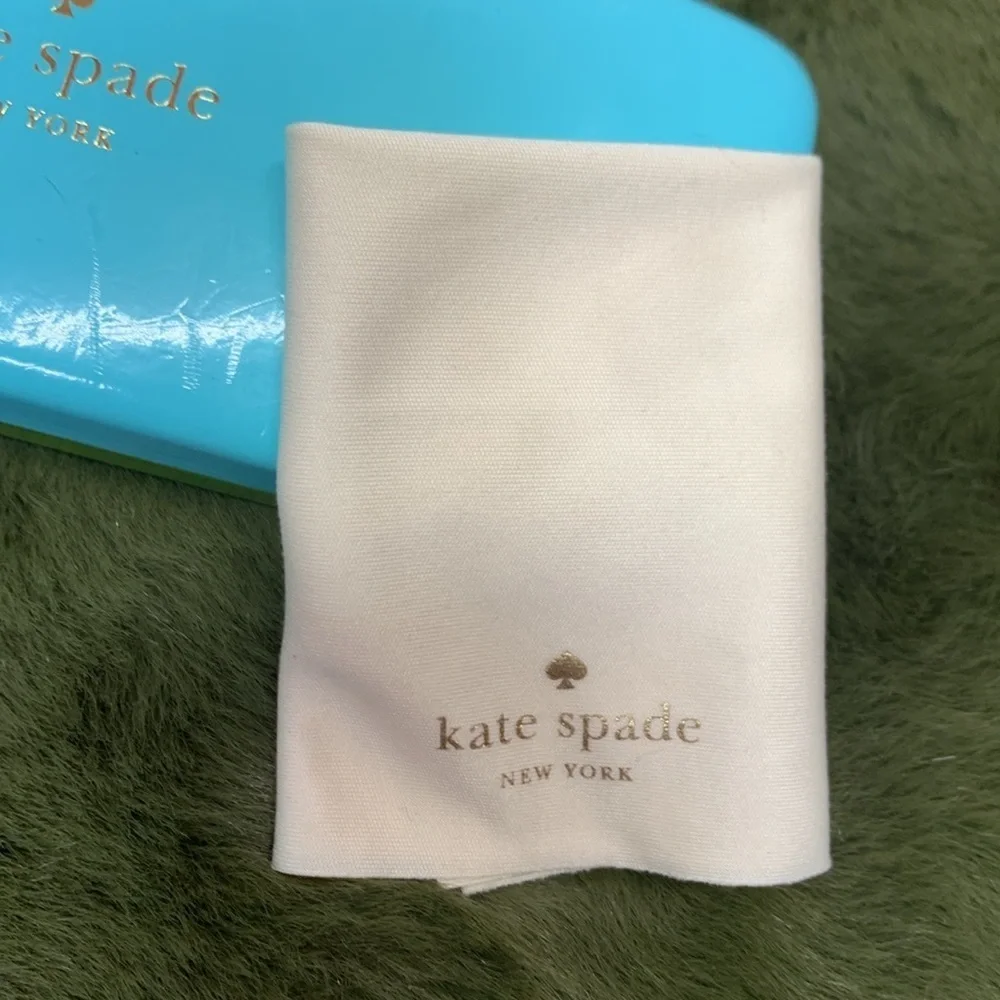 Kate Spade Blue & Green Hard Shell Glasses Case with Cloth